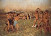 Germain Hilaire Edgard Degas Young Spartans Exercising oil painting reproduction